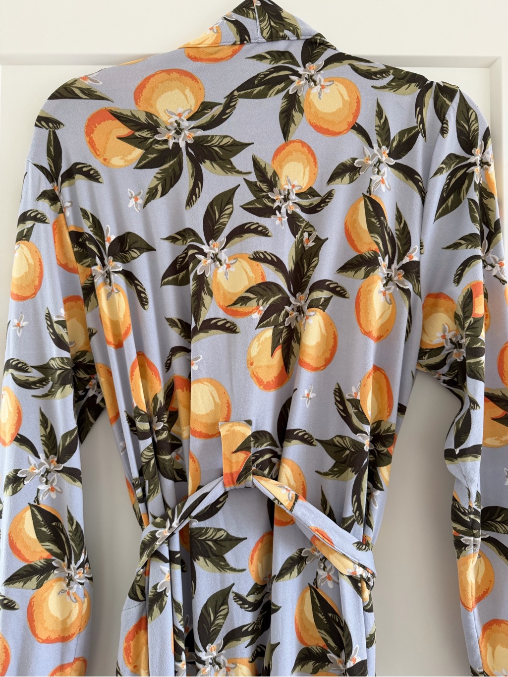 Masongrey Skyler Cloud Jersey Banded Long Robe- Lavender Lemon Size M — image 3 of 5